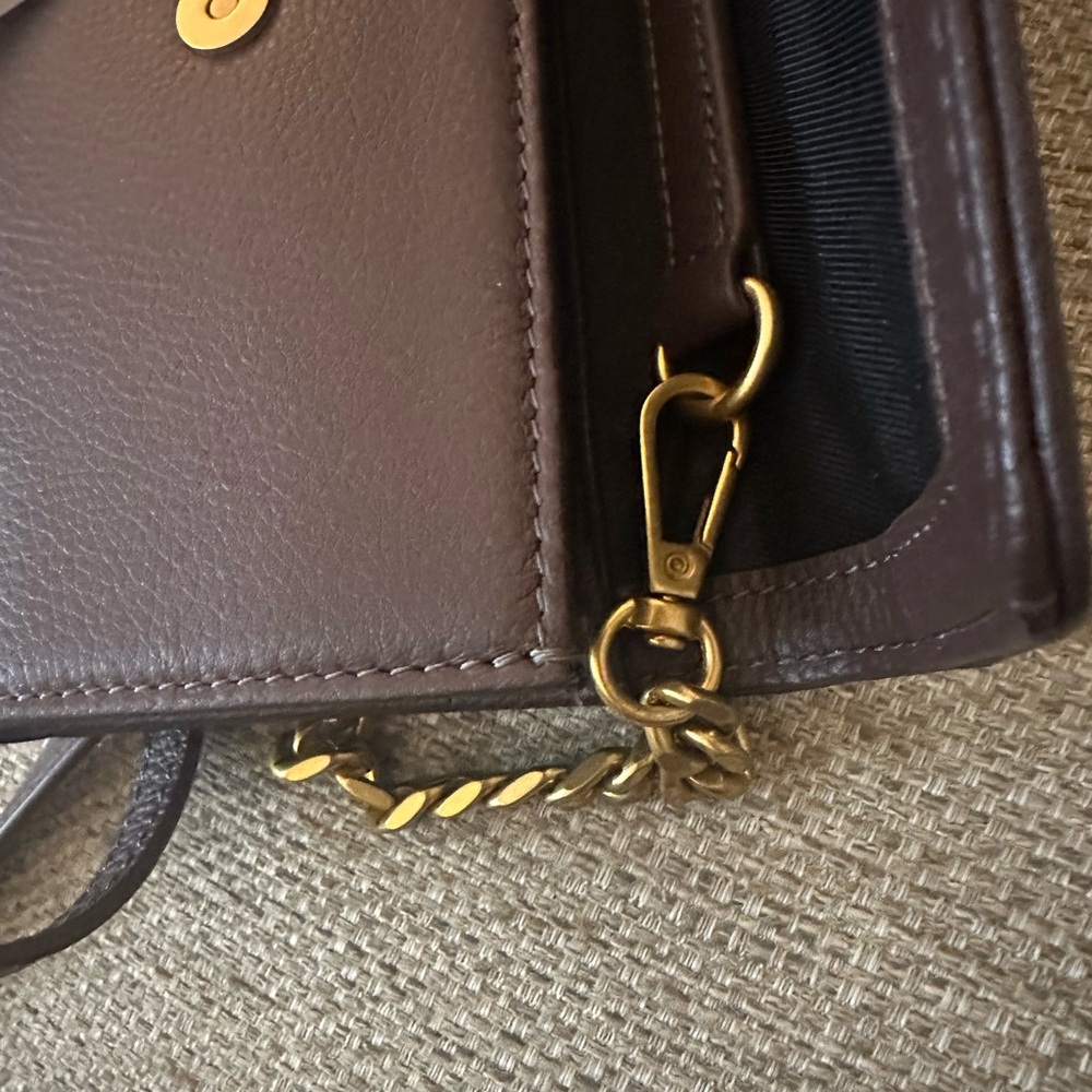 Vince Camuto Omari Leather Wallet on Chain WOC Crossbody NWT Black Cherry - Picture 8 of 12